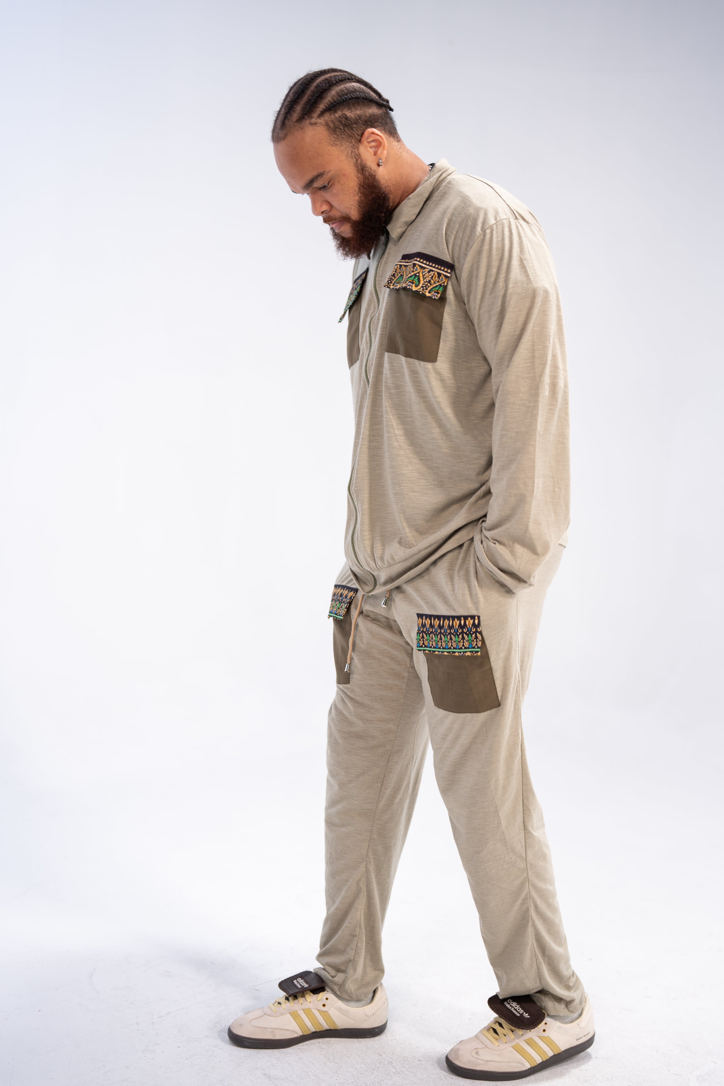 Jabari Men's African Print Top and Pant ( Print on Cotton)