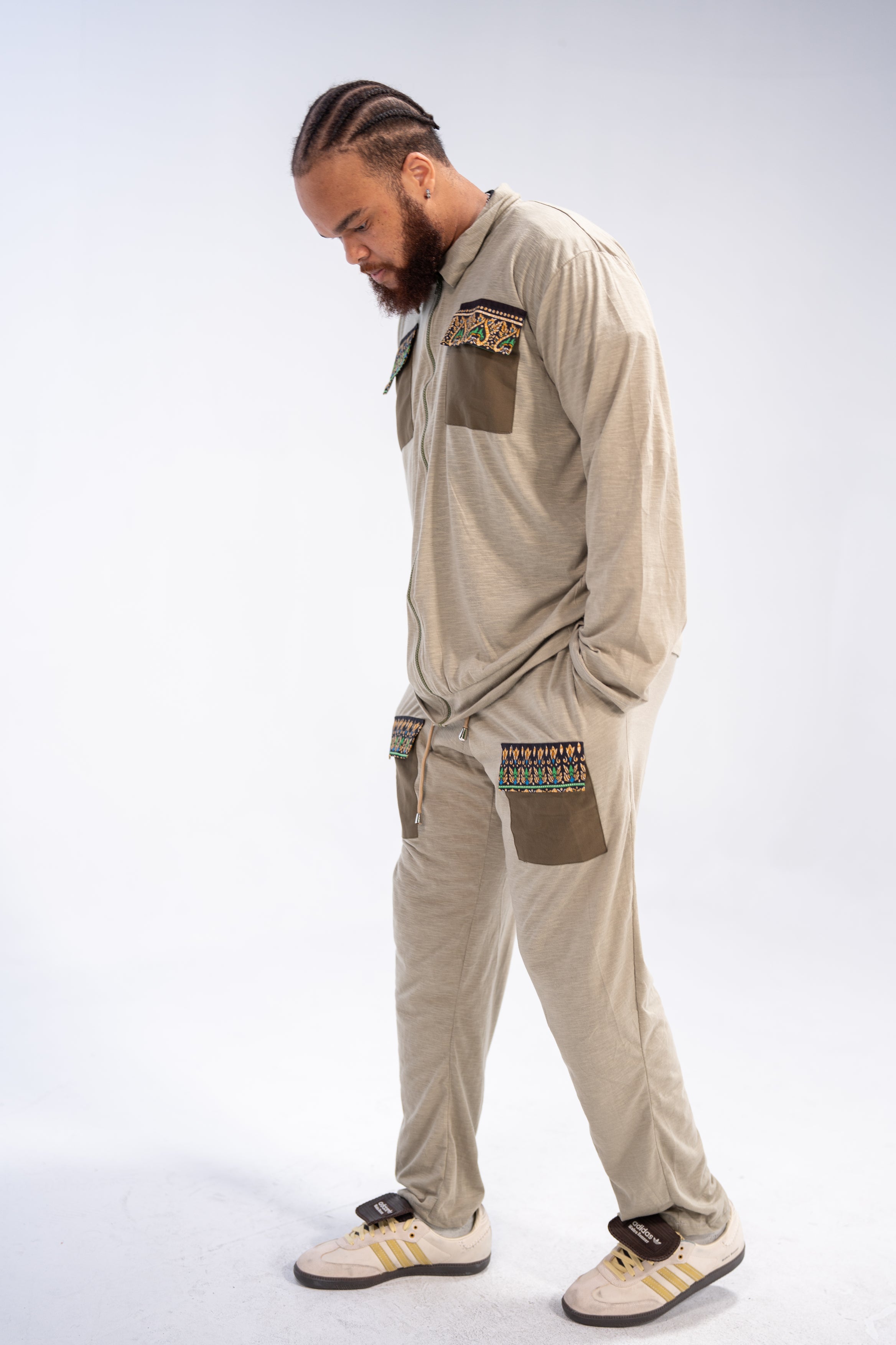 Jabari Men's African Print Top and Pant ( Print on Cotton)