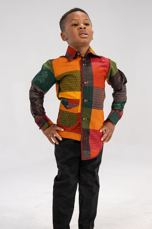 Heritage Girls' and Boy's African Print Shirt- Family Collection