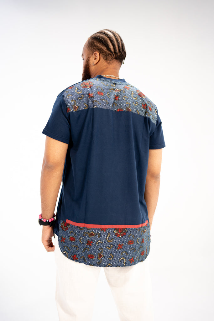 Kizito Men's African Print T-Shirt (Print on Cotton)