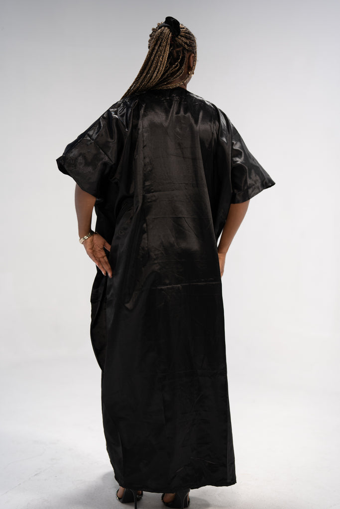 Hassana Women's African Print Maxi Dress (Black Gold Mudcloth)