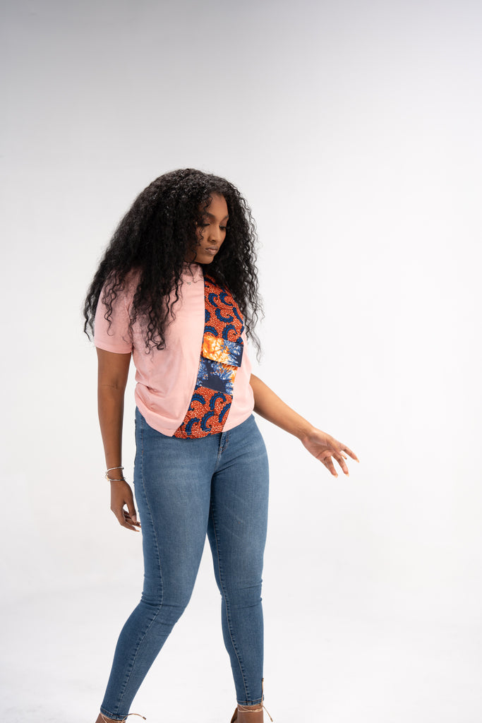 Sade Women's African Print Stretch Savanna Elegance T-Shirt