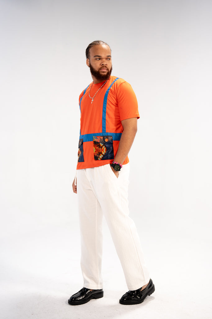 Akin Men's African Print T-Shirt (Print on Cotton)