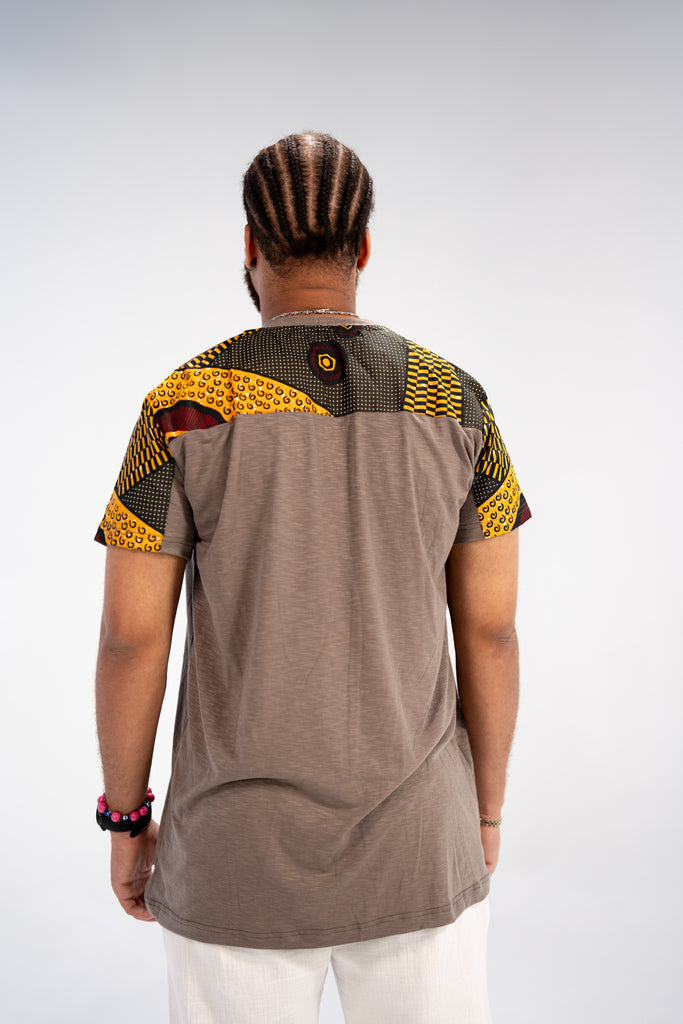 Uzoma Men's African Print T-Shirt (Print on Cotton)