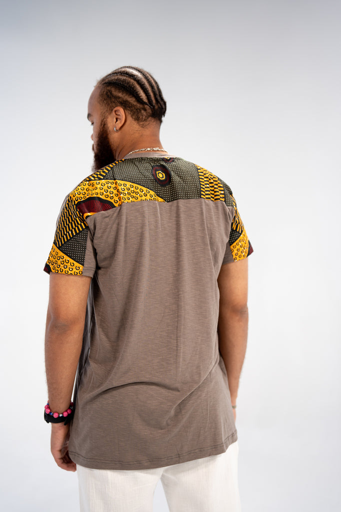 Uzoma Men's African Print T-Shirt (Print on Cotton)