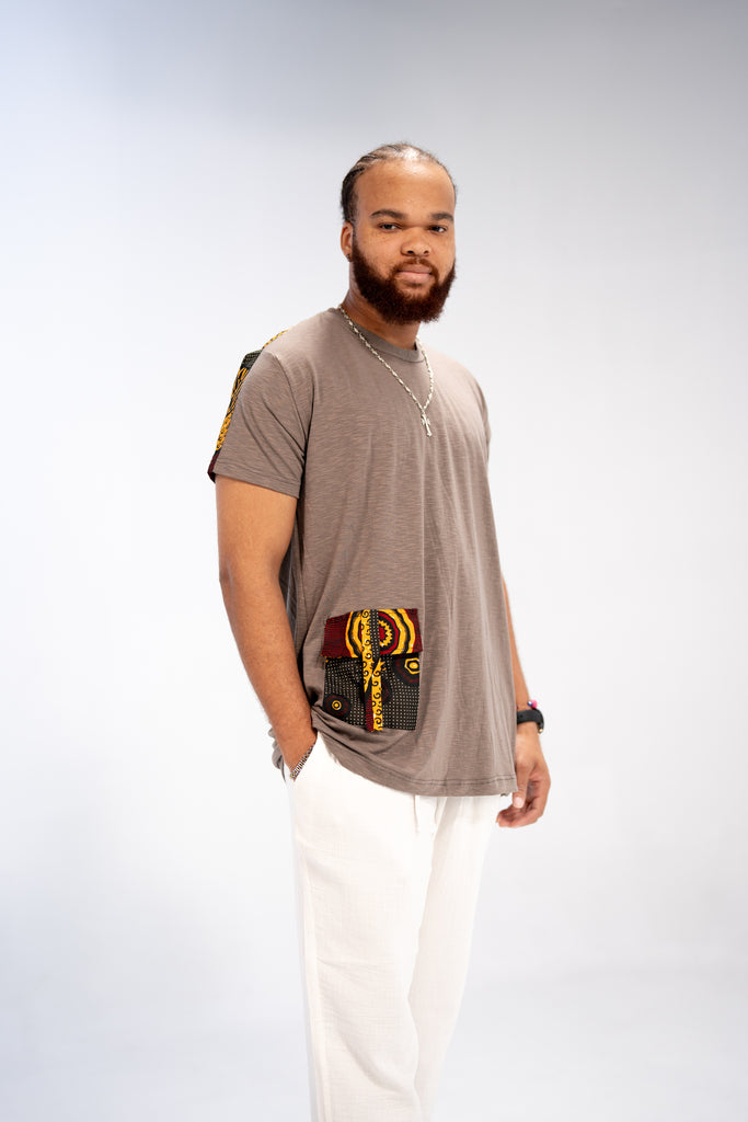 Uzoma Men's African Print T-Shirt (Print on Cotton)