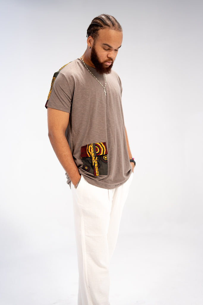 Uzoma Men's African Print T-Shirt (Print on Cotton)