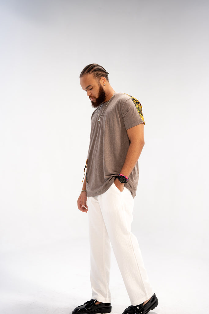 Uzoma Men's African Print T-Shirt (Print on Cotton)