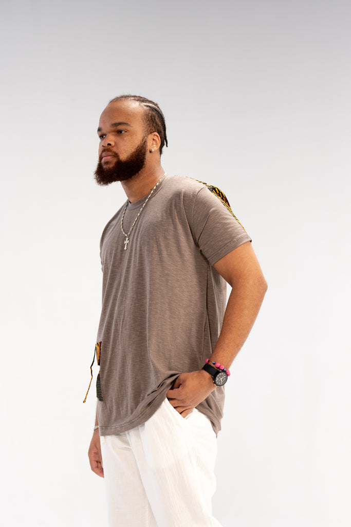 Uzoma Men's African Print T-Shirt (Print on Cotton)