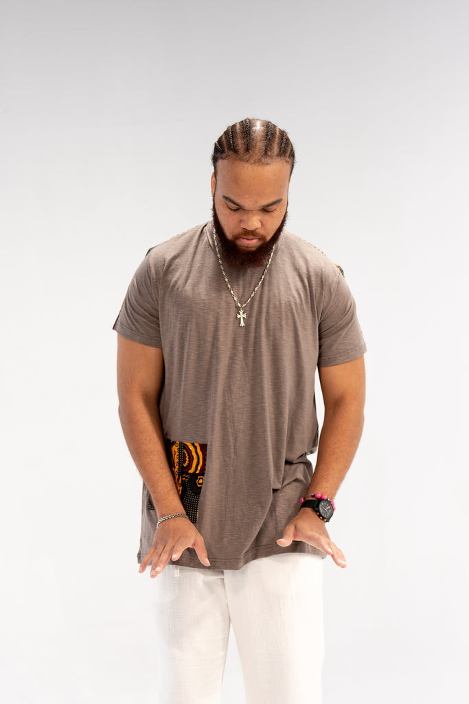 Uzoma Men's African Print T-Shirt (Print on Cotton)