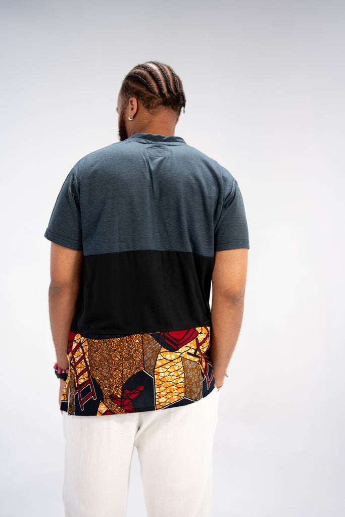 Naade Men's African Print T-Shirt (Print on Cotton)