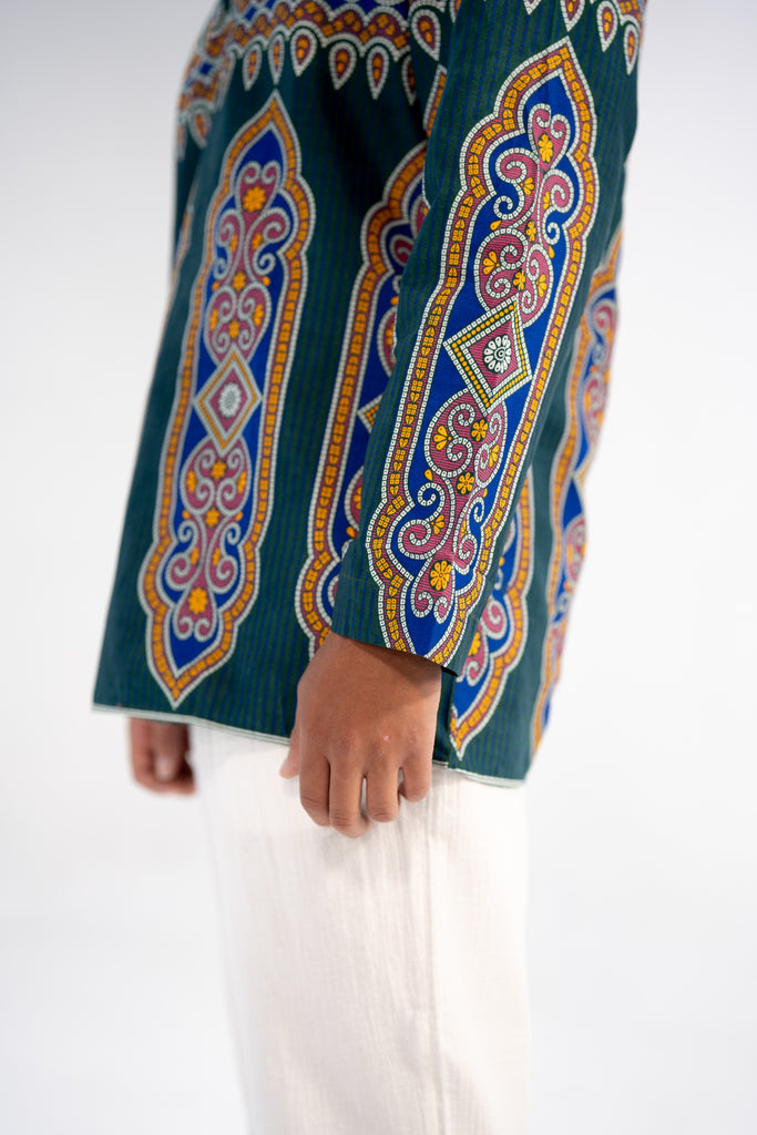 Bello Men's African Print Shirt (Geometric)