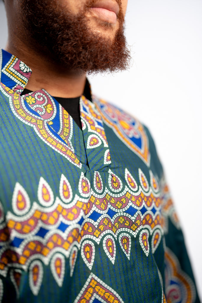 Bello Men's African Print Shirt (Geometric)