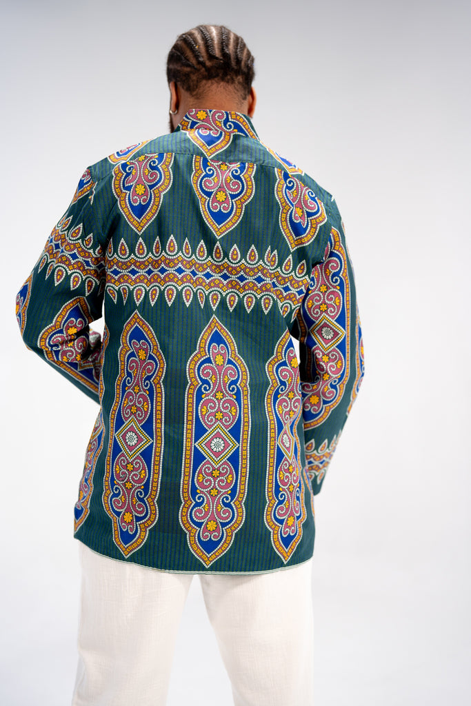 Bello Men's African Print Shirt (Geometric)