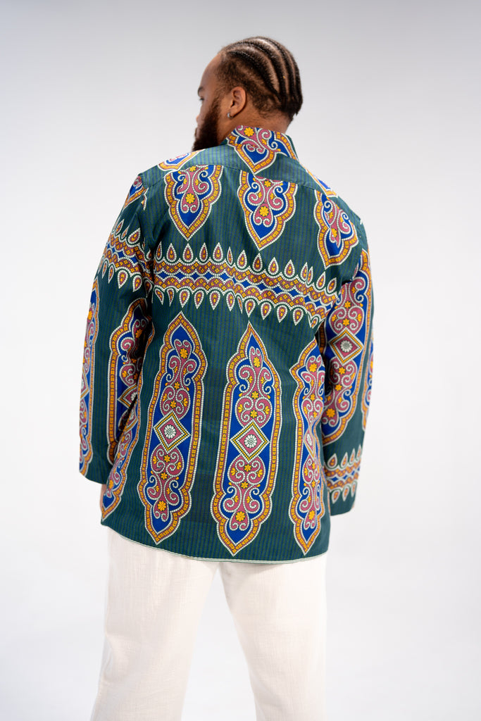 Bello Men's African Print Shirt (Geometric)