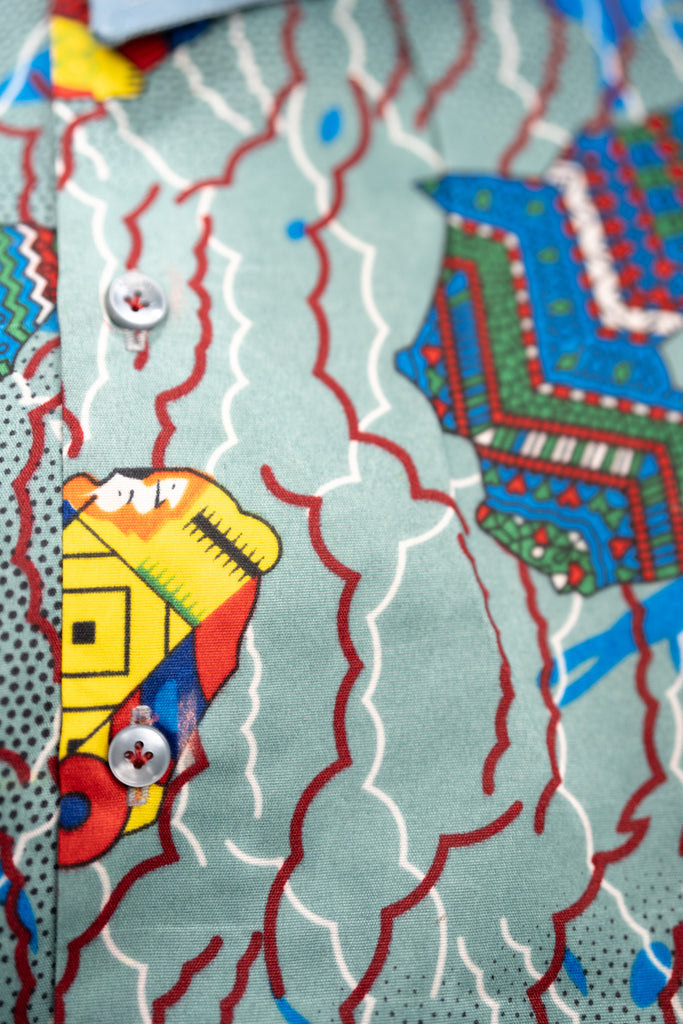 Addo Men's African Print Shirt (Geometric)