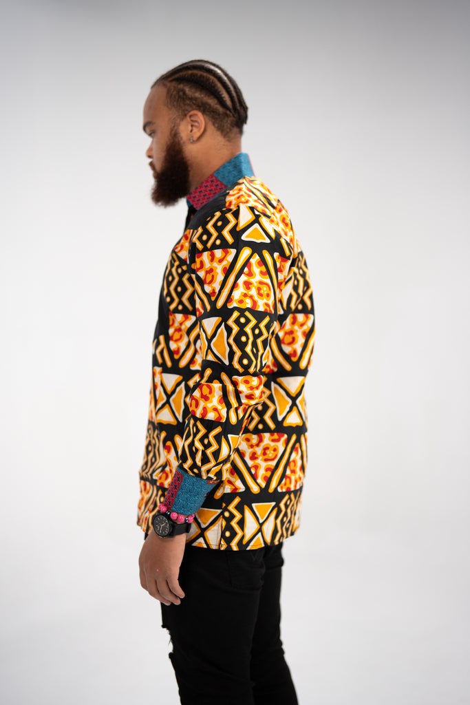 Zikora Men's African Print Shirt (Print on cotton)