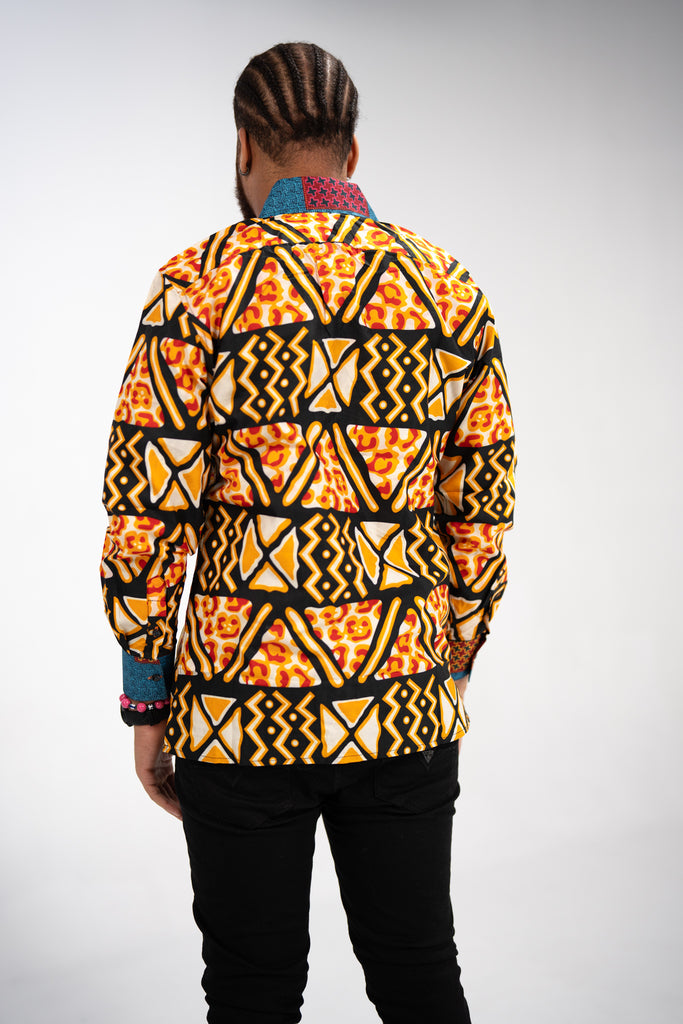 Zikora Men's African Print Shirt (Print on cotton)