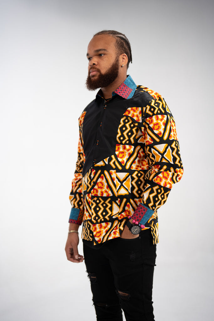 Zikora Men's African Print Shirt (Print on cotton)
