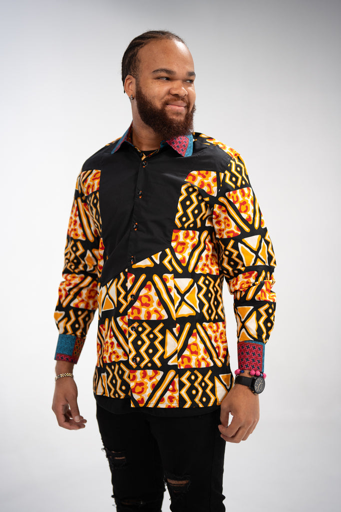 Zikora Men's African Print Shirt (Print on cotton)