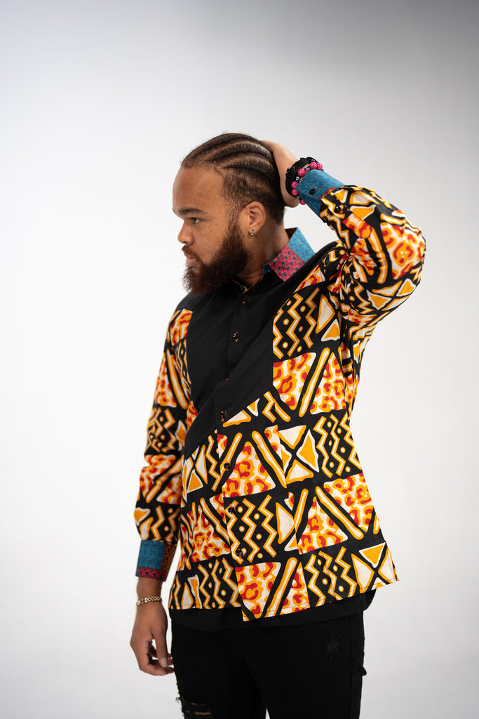 Zikora Men's African Print Shirt (Print on cotton)