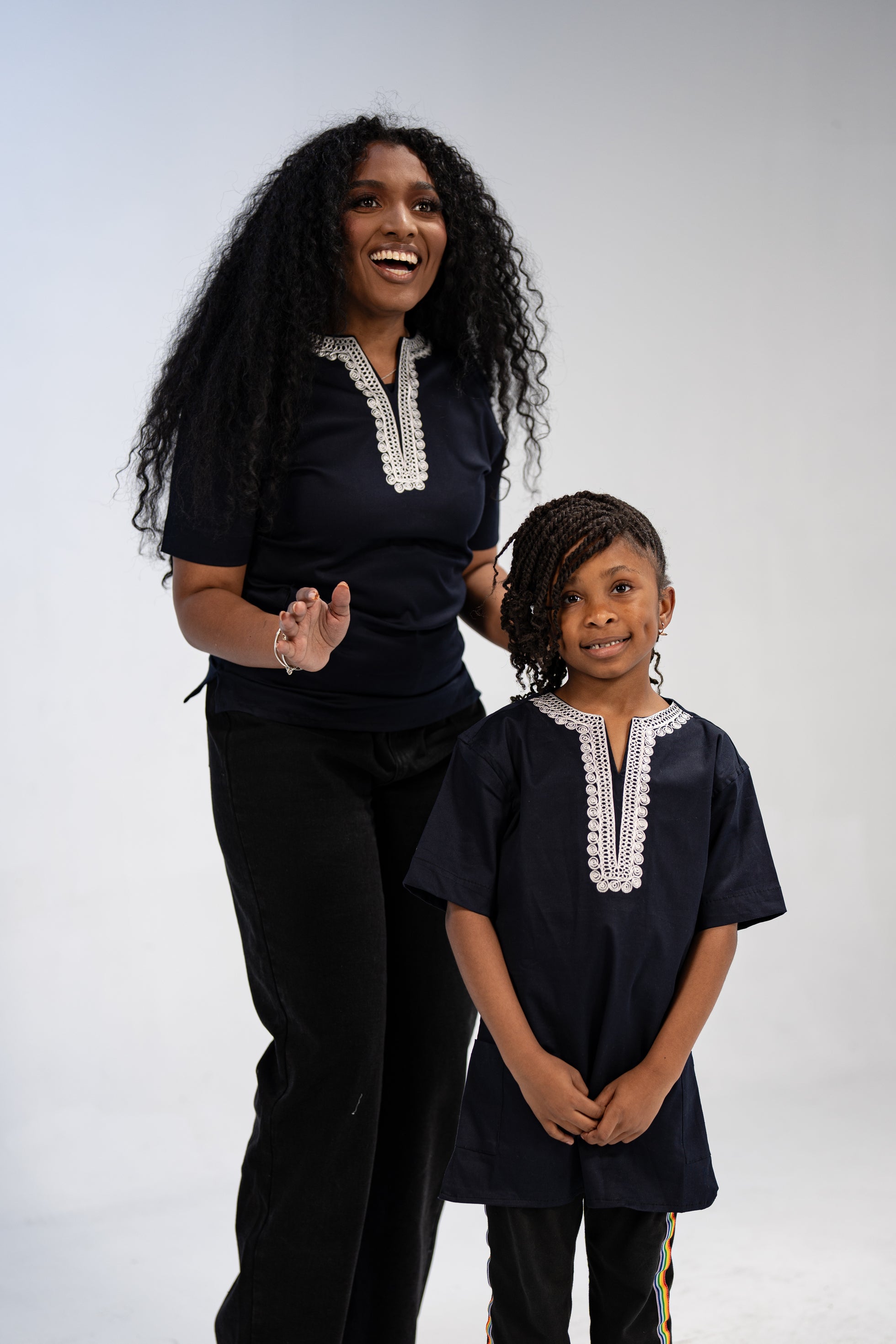 Yejide Women's And Girl's African Print Top (Embroidery on Cotton)-Family Collection