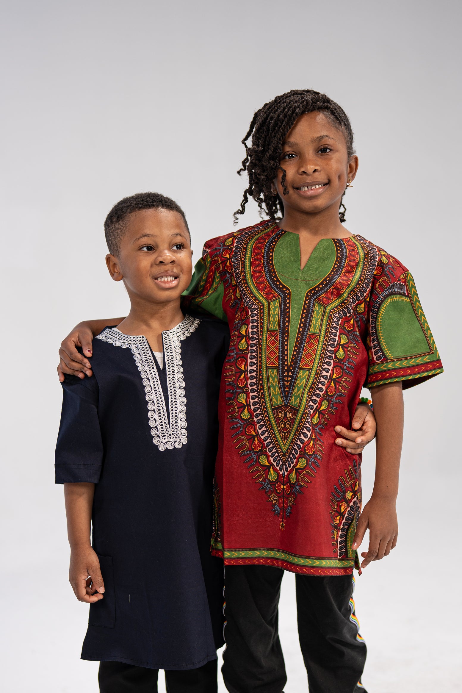 Kid's Majestic Dashiki And Print Elegance Shirt -Family collection